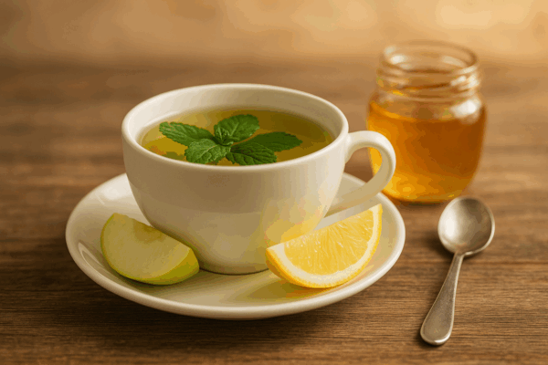 Освежающий мятный чай с яблоком и лимоном для активной жизни