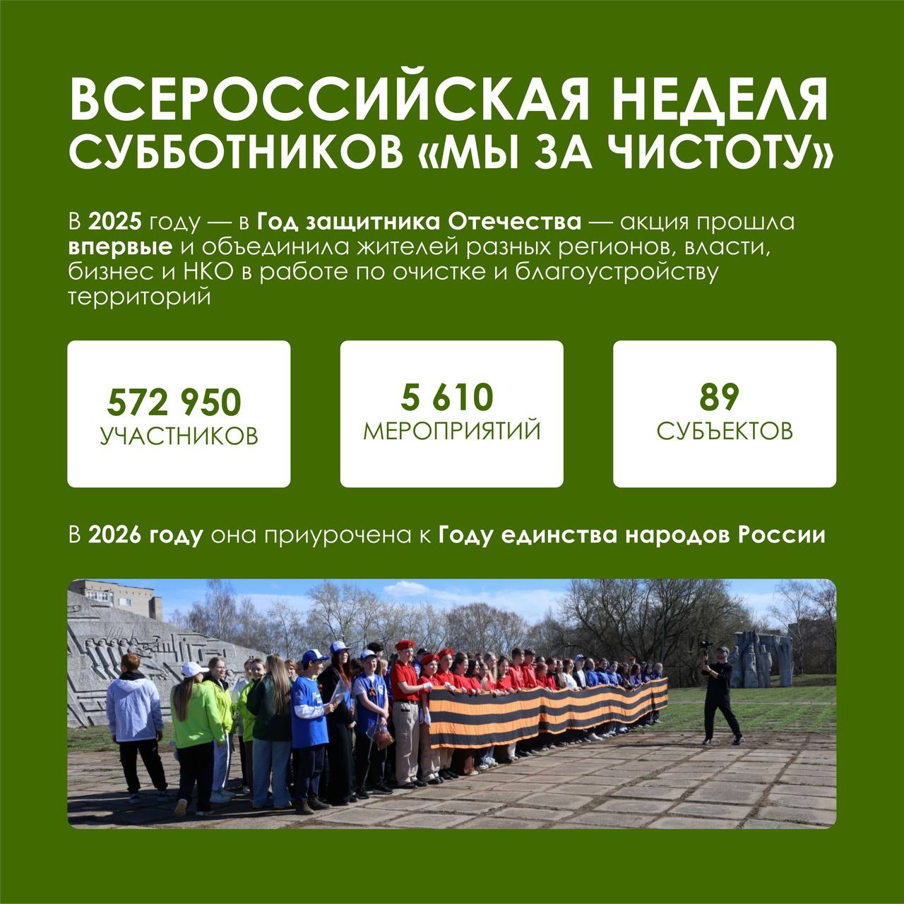 Флагманский субботник Движения «Экосистема» состоится 25 апреля (0+) Флагманский субботник Движения «Экосистема» состоится 25 апреля (0+)