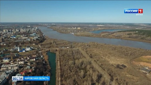 На р. Вятке в Кировской области продолжается подъём уровня воды
