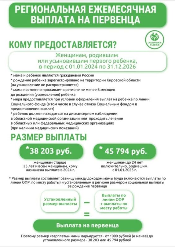В течение недели много вопросов к нам поступило о региональной выплате на первенца