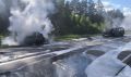 В Нолинском районе столкнулись и загорелись два автомобиля
