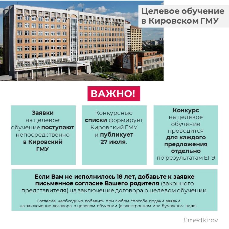 Минздрав Кировской области предлагает более 300 целевых мест для получения высшего медицинского образования Минздрав Кировской области предлагает более 300 целевых мест для получения высшего медицинского образования