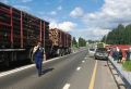 Иномарка под Кировом столкнулась с лесовозом и влетела в отбойник