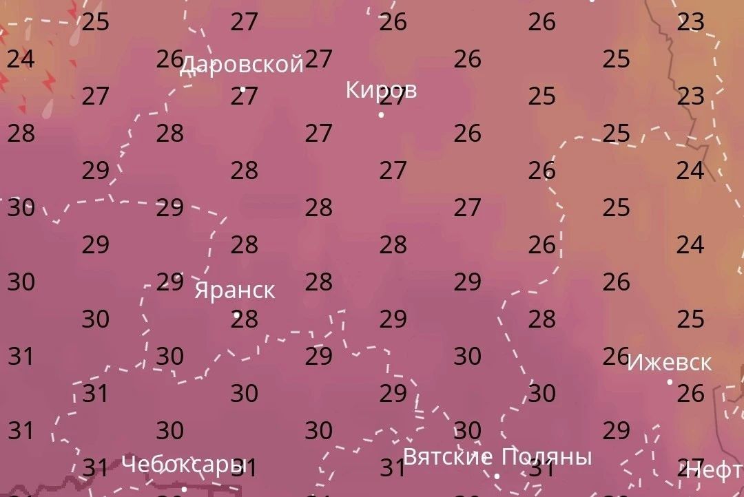В Кировской области 7 августа ожидается жара до +31 градуса