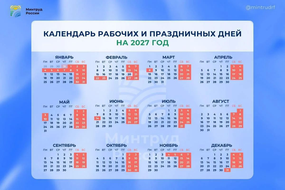 Первые 10 дней нового года будут нерабочими