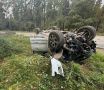 В Слободском районе «Ауди» врезалась в дерево и перевернулась
