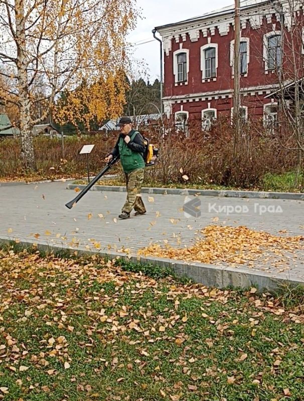 Осенние листья вывозят из Кирова